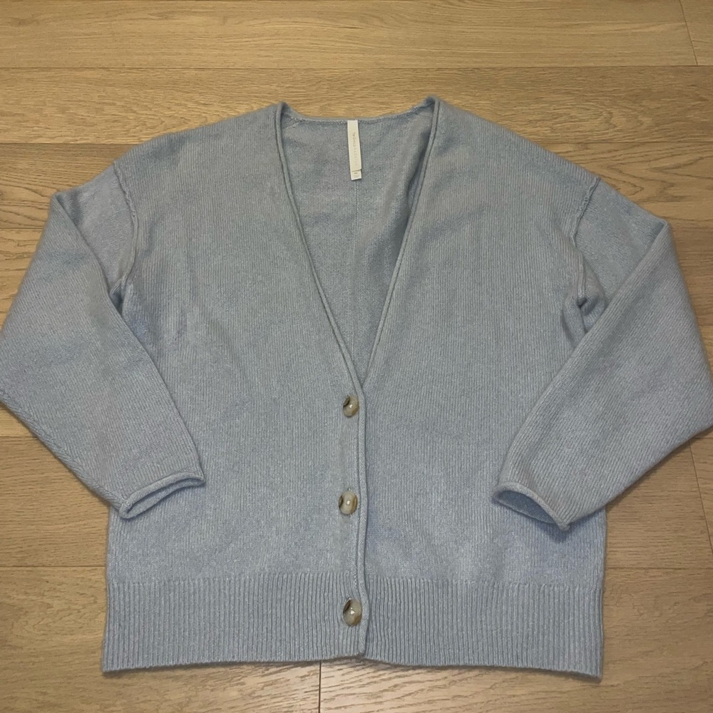Aritzia The Group by Babaton Luxe Cashmere Cardigan in Mint Blue
